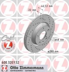 Тормозной диск 600.3207.52 Zimmermann фото 1