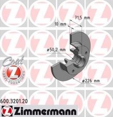 Купить 600.3201.20 Zimmermann Тормозные диски Passat (B3, B4) (1.9 TDI, 2.0 16V, 2.8 VR6)