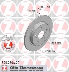 Купить 590.2804.20 Zimmermann Тормозные диски Королла (1.3, 1.4, 1.6, 1.8, 2.0)
