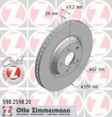 Купить 590.2598.20 Zimmermann Тормозные диски Avensis T27 2.2 D-4D