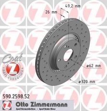 Купить 590.2598.52 Zimmermann Тормозные диски Авенсис Т27 2.2 D-4D