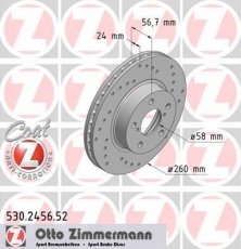 Гальмівний диск 530.2456.52 Zimmermann фото 1