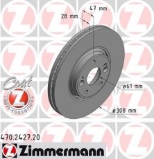 Купити 470.2427.20 Zimmermann Гальмівні диски Laguna 2 (2.0 dCi, 2.2 dCi, 3.0 V6 24V)