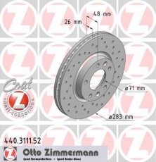 Тормозной диск 440.3111.52 Zimmermann фото 1