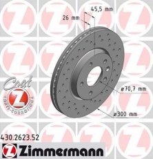 Купить 430.2623.52 Zimmermann Тормозные диски Cruze (1.4, 1.6, 1.7, 1.8, 2.0)