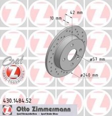 Купить 430.1484.52 Zimmermann Тормозные диски Мерива (1.4 16V Twinport, 1.4 16V Twinport LPG, 1.6)