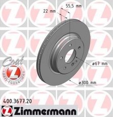 Гальмівний диск 400.3677.20 Zimmermann фото 1
