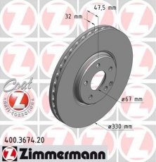 Гальмівний диск 400.3674.20 Zimmermann фото 1