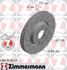 Купить 400.3676.20 Zimmermann Тормозные диски CL-Class CLS (2.1, 3.0, 3.5)