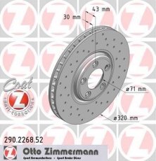 Купить 290.2268.52 Zimmermann Тормозные диски S-Type (2.5, 2.7, 3.0, 4.0, 4.2)