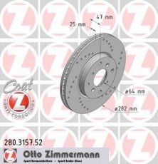 Купити 280.3157.52 Zimmermann Гальмівні диски Accord (1.9, 2.0, 2.3)