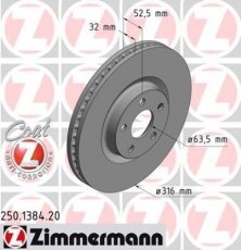 Купить 250.1384.20 Zimmermann Тормозные диски S-Max (1.5, 2.0)