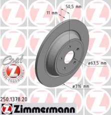 Купити 250.1378.20 Zimmermann Гальмівні диски Мондео 5 (1.0, 1.5, 1.6, 2.0)
