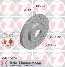 Купить 250.1352.52 Zimmermann Тормозные диски Вольво С40 2 (1.6, 1.8, 2.0, 2.4, 2.5)