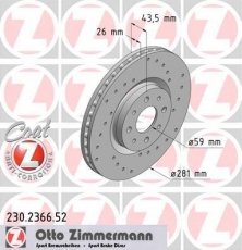 Купить 230.2366.52 Zimmermann Тормозные диски Мито (1.2, 1.4, 1.6)