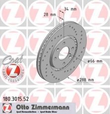 Купить 180.3015.52 Zimmermann Тормозные диски Ситроен С5 (1, 2) (2.0, 2.2, 2.9)