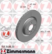 Гальмівний диск 150.3488.20 Zimmermann фото 1