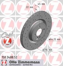 Гальмівний диск 150.3488.52 Zimmermann фото 1
