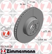 Гальмівний диск 150.3481.20 Zimmermann фото 1