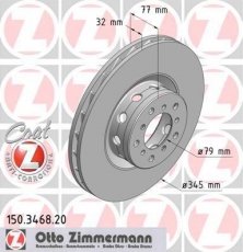 Купить 150.3468.20 Zimmermann Тормозные диски BMW E39 M5