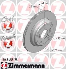 Купить 150.3455.75 Zimmermann Тормозные диски БМВ Е39 M5