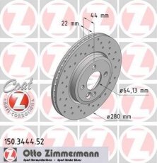 Купить 150.3444.52 Zimmermann Тормозные диски Cooper (1.4, 1.6, 2.0)