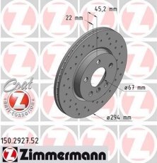 Тормозной диск 150.2927.52 Zimmermann фото 1