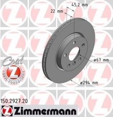 Тормозной диск 150.2927.20 Zimmermann фото 1