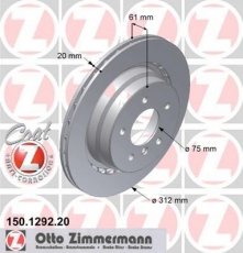Гальмівний диск 150.1292.20 Zimmermann фото 1