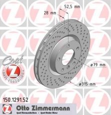 Гальмівний диск 150.1291.52 Zimmermann фото 1