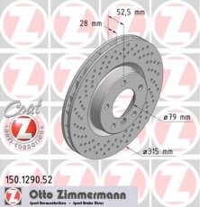 Гальмівний диск 150.1290.52 Zimmermann фото 1