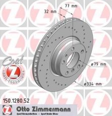 Гальмівний диск 150.1280.52 Zimmermann фото 1