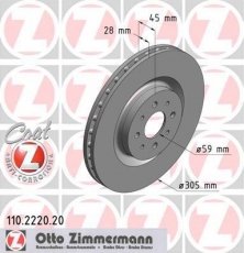 Купить 110.2220.20 Zimmermann Тормозные диски Мито (1.4 TJet, 1.4 Turbo MultiAir)