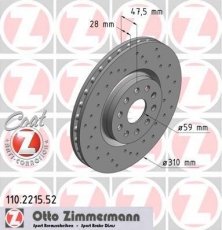 Купити 110.2215.52 Zimmermann Гальмівні диски Альфа Ромео  (2.0, 2.4, 2.5, 3.0, 3.2)