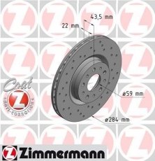 Тормозной диск 110.2207.52 Zimmermann фото 1