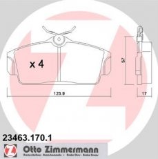 Купить 23463.170.1 Zimmermann Тормозные колодки передние Альмера (1.5, 1.8, 2.2) 