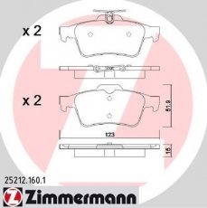 Купити 25212.160.1 Zimmermann Гальмівні колодки задні Фокус 3 (1.5, 2.0) 