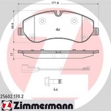 Купить 25602.170.2 Zimmermann Тормозные колодки передние Transit 8 (2.0 TDCi, 2.2 TDCi) с датчиком износа