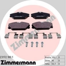 Купить 23172.180.1 Zimmermann Тормозные колодки передние Меган 1 (1.4, 1.6, 1.8, 1.9, 2.0) 