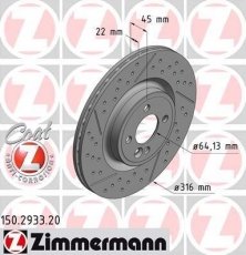 Тормозной диск 150.2933.20 Zimmermann фото 1