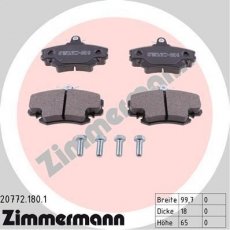 Купить 20772.180.1 Zimmermann Тормозные колодки передние Клио (1, 2) подготовлено для датчика износа колодок