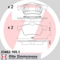Купить 23482.165.1 Zimmermann Тормозные колодки задние Меган 2 (2.0 Renault Sport, 2.0 dCi) 