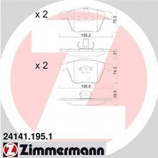 Купить 24141.195.1 Zimmermann Тормозные колодки передние XC70 2.4 D5 XC AWD 