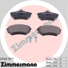 Купить 20168.190.1 Zimmermann Тормозные колодки передние Ibiza (1.0, 1.4, 1.6, 1.9) 