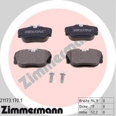 Купить 21173.170.1 Zimmermann Тормозные колодки передние BMW E30 с датчиком износа