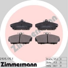 Купить 21515.175.1 Zimmermann Тормозные колодки передние Civic с звуковым предупреждением износа