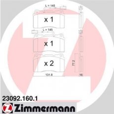 Гальмівна колодка 23092.160.1 Zimmermann – з датчиком зносу фото 1