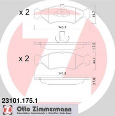 Купить 23101.175.1 Zimmermann Тормозные колодки передние Фиеста (3, 4) 