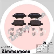 Купить 23138.145.2 Zimmermann Тормозные колодки задние A-Class (W168, W169) 