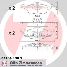 Купить 23154.190.1 Zimmermann Тормозные колодки передние Фокус 1 (1.4, 1.6, 1.8, 2.0) 